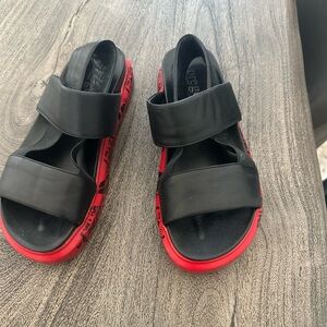 Black and Red Kids Sandals